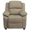 Emma and Oliver Deluxe Padded Contemporary Kids Recliner with Storage Arms